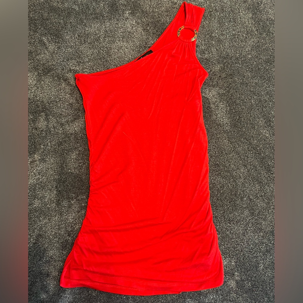 Express Ruched Sides One Sleeve Top